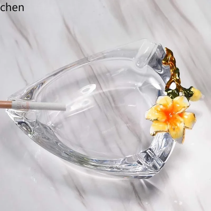 DSA Glass Ashtray Decoration Model Room Desktop High-end Office Coffee Table Ornament