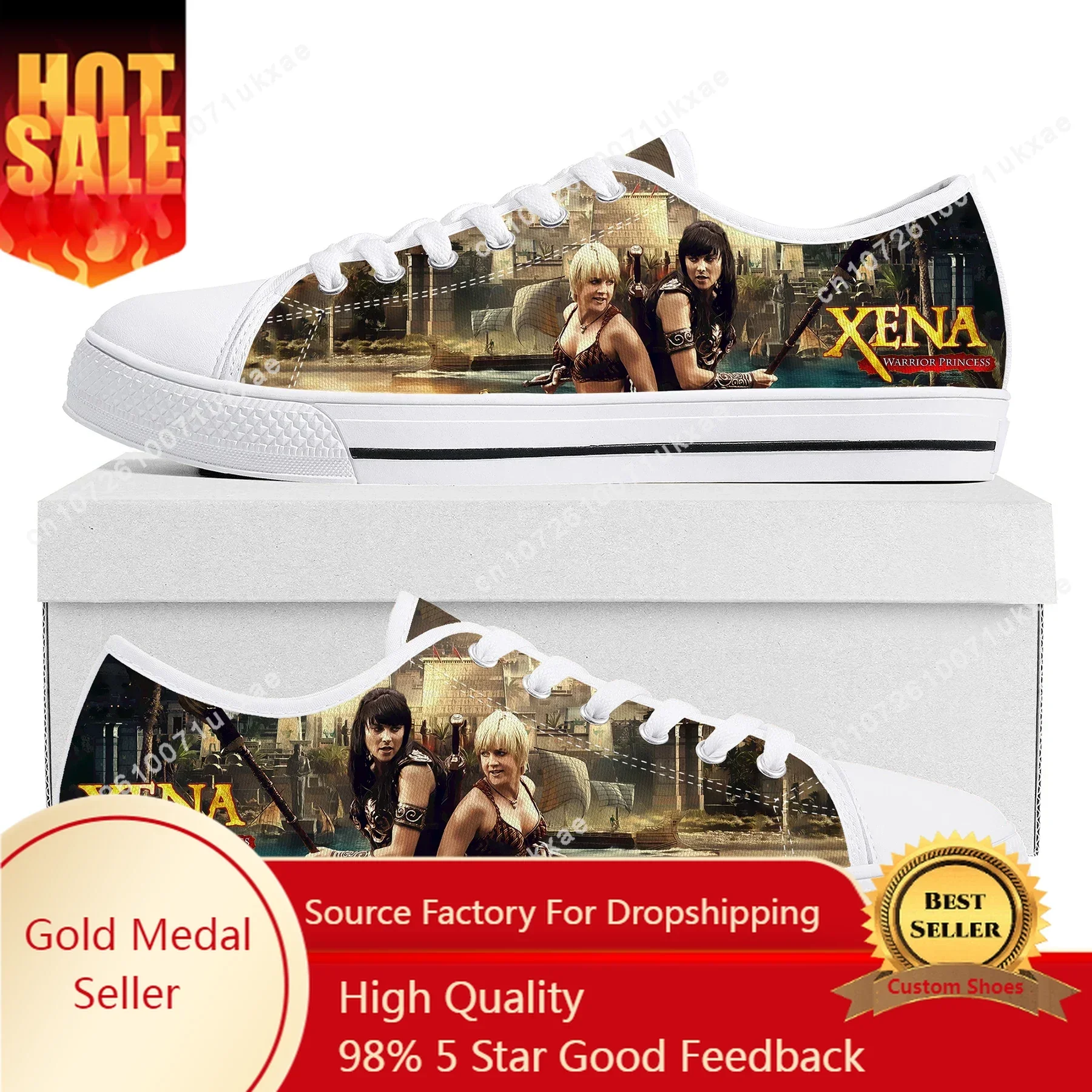 Xena Warrior Princess Low Top Sneakers Mens Womens Teenager High Quality Gabrielle Canvas Sneaker Casual Shoes Custom Made Shoe