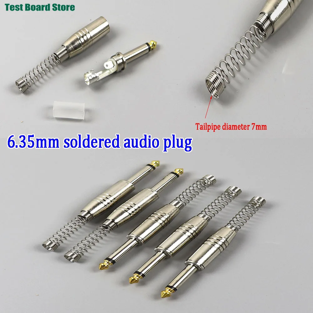 

1Piece 6.35mm / 6.5mm Audio Plug Stereo Jack 2Pole Mono Amplifier Plug Metal Microphone jack plug-in Audio Connector for KTV