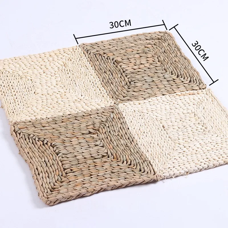 Baby Straw Crawling Mat Foldable Floor Playmat Chinese Traditional Craft Carpet for Yoga Teahouse Spliceable