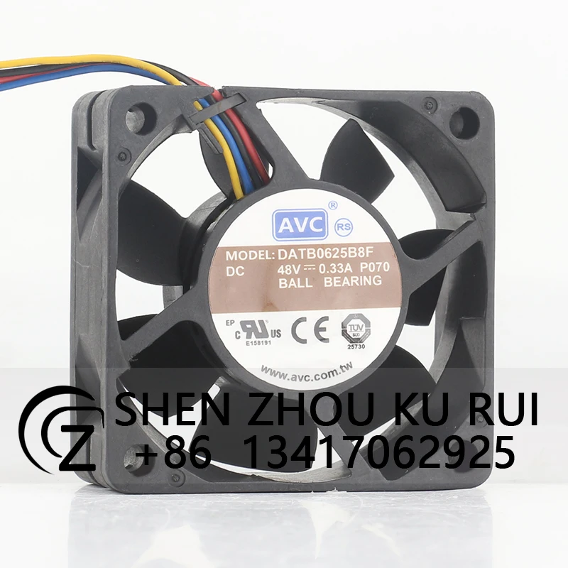 AVC DATB0625B8F 48V 0.33A 6025 High air Volume Inverter 4-wire Speed Control Server Cooling Fan