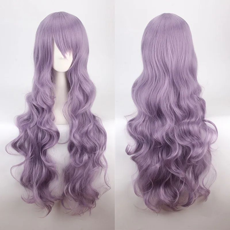 ผมสีชมพูสังเคราะห์ Wigs Air ปริมาณสูงอุณหภูมิผมนุ่มผ้าไหมจำนวนมากผมยาวลอนลอนผมวิกผมคอสเพลย์ lolita