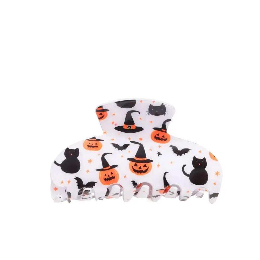 Creative Funny Halloween Hair Claw Spider Hat Shape Pumpkin Themed Gripper PVC Hair Crab Clip Skeleton Shark Clip Girls