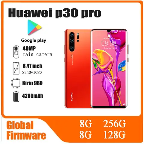 Original CN Version Huawei P30 Pro Smartphone Android 6.47 inch 128GB/512GB  40MP Camera unlocked used phones