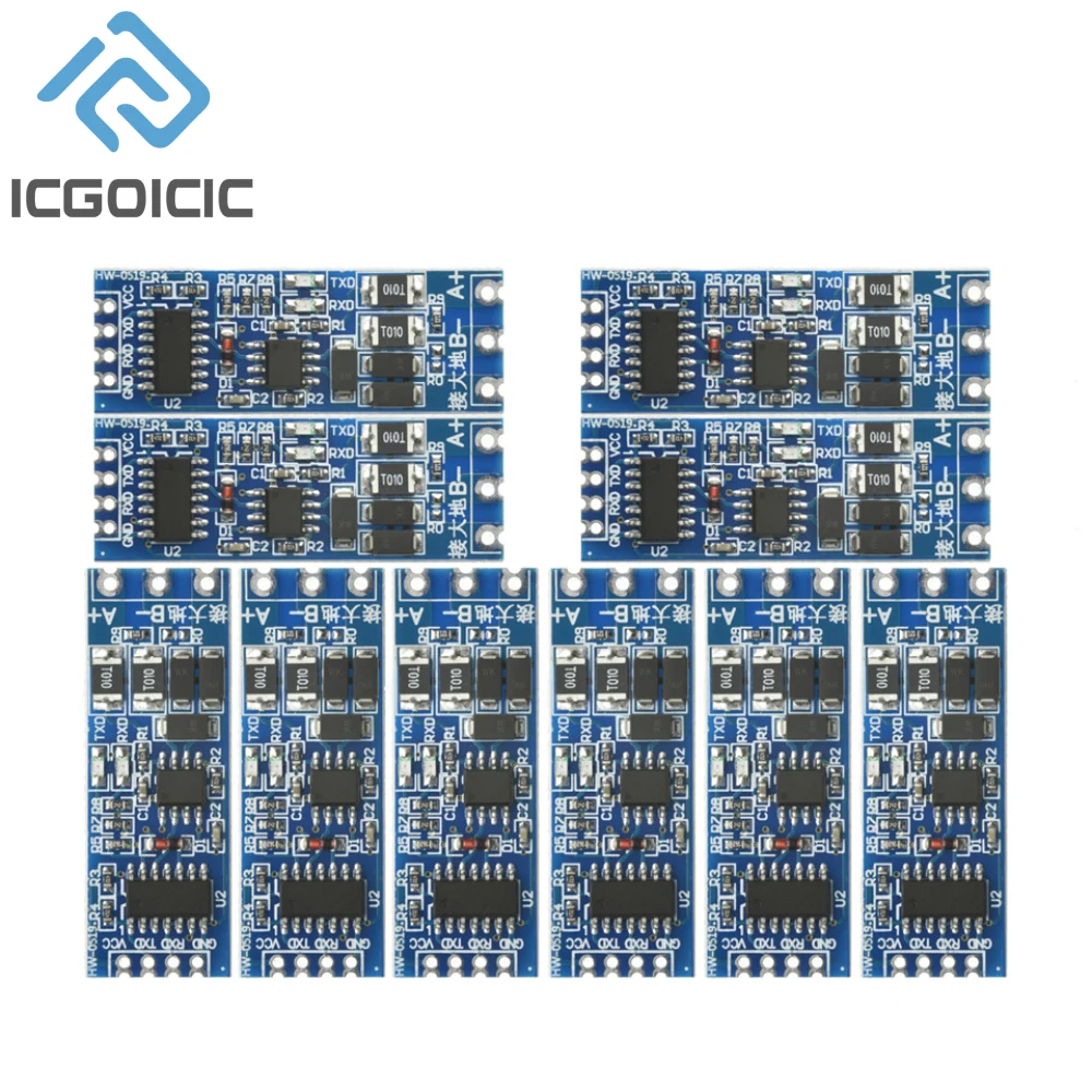 1-10PCS TTL To RS485 Module Hardware Automatic Flow Control Serial UART Level Mutual Conversion Power Supply Module 3.3V 5V