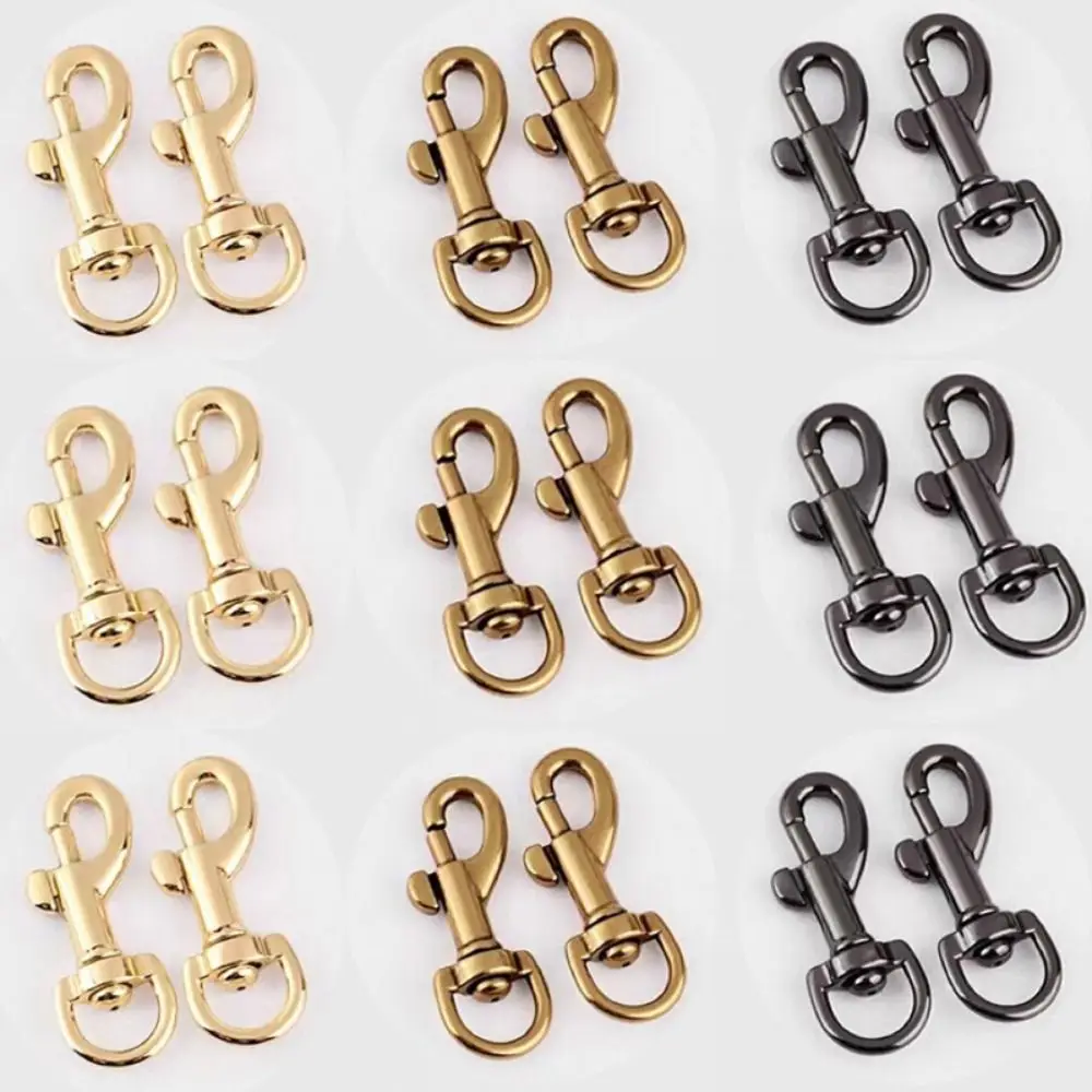 5pcs Rotating Snap Hook Metal Leather Strap Belt Keychain Trigger Clips Traction Buckles Luggage Hardware Accessories