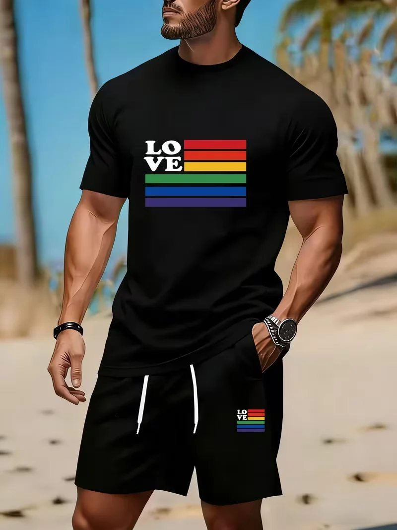

New Street Trendy Men's Summer Breathable Sportswear Short Sleeve Shorts Lightweight Quick Drying Comfortable Fashionable Sports