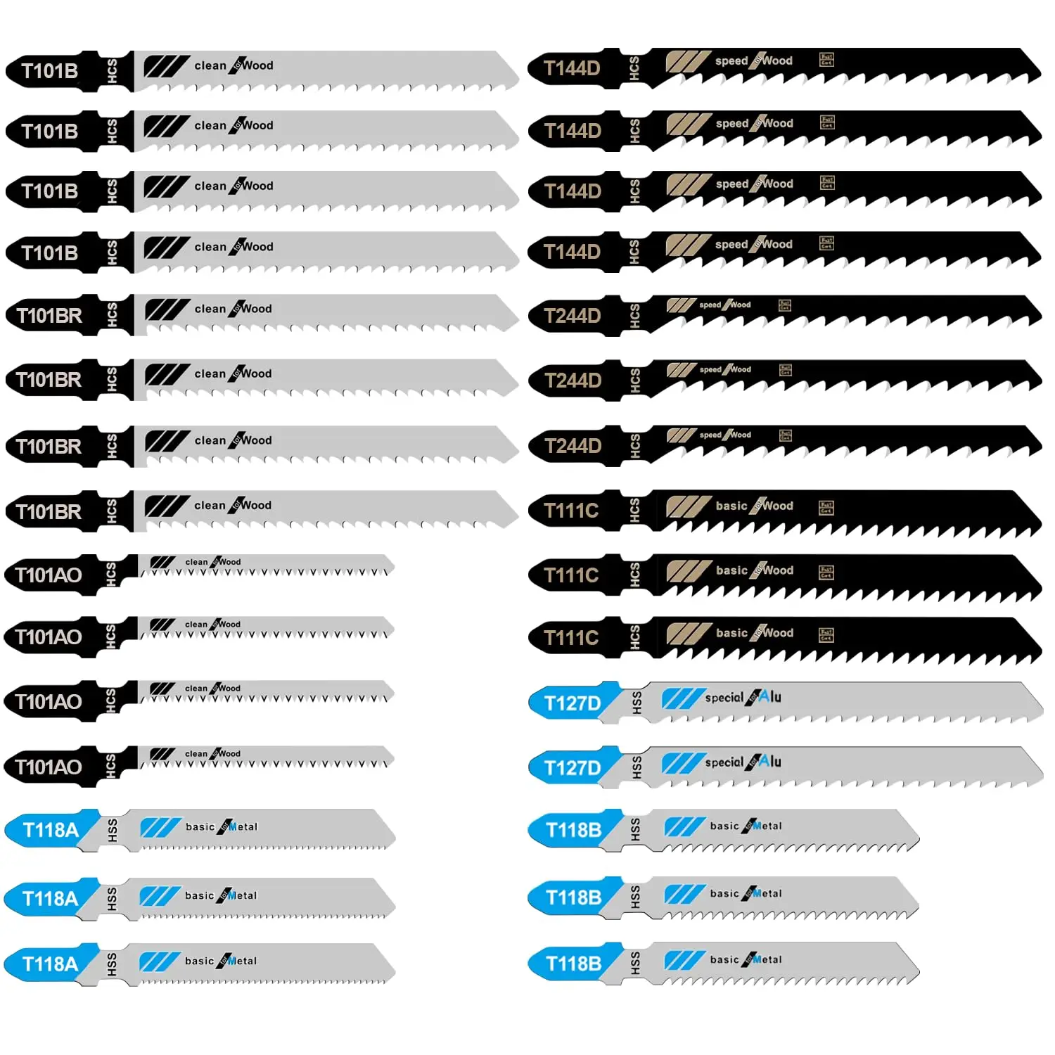 

Sharp Durable Curve Saw Blade Set for Woodworking Aluminum Fine Coarse Teeth Straight Reciprocating Saw Blades Electric Saw