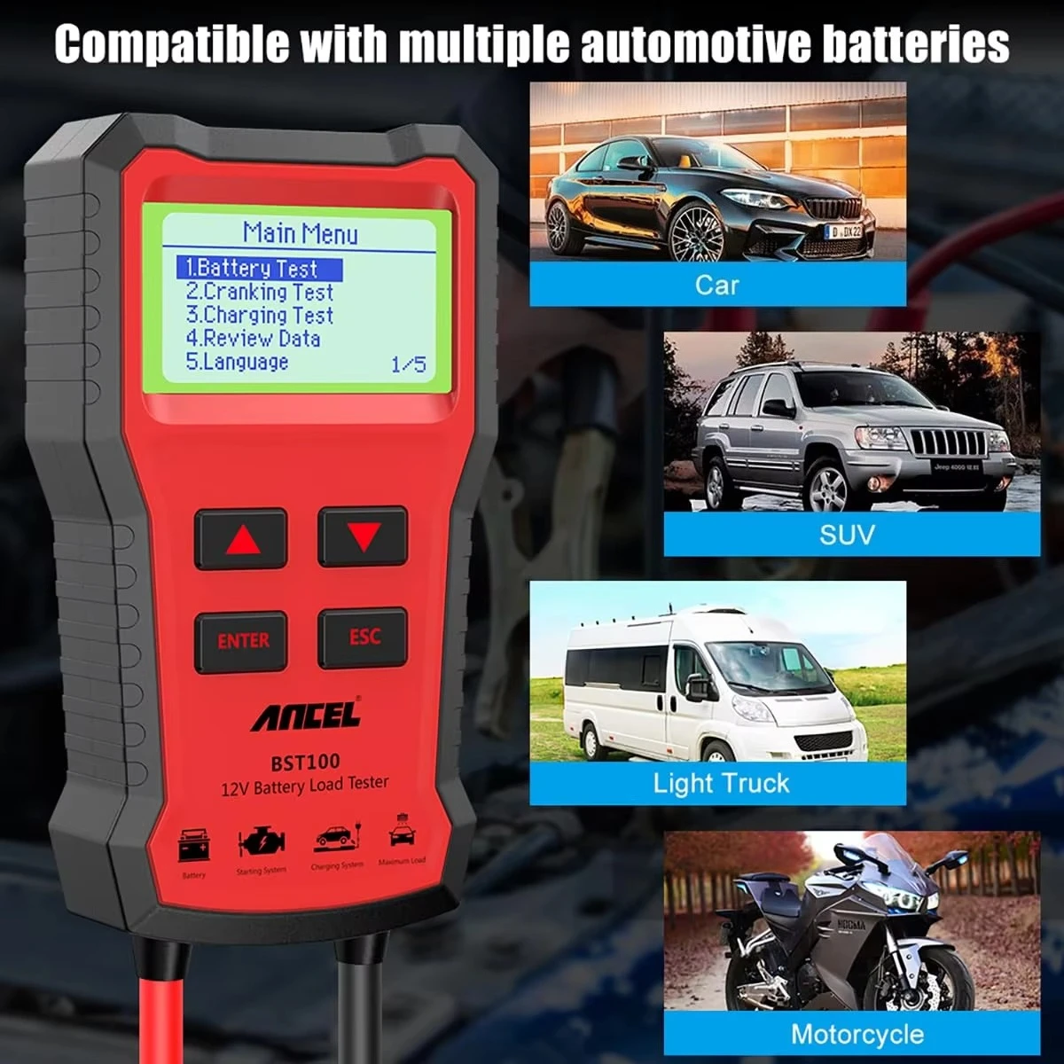 جهاز اختبار بطارية السيارة الر - مراجعة Car Battery Load Tester Digital Cranking وسعره