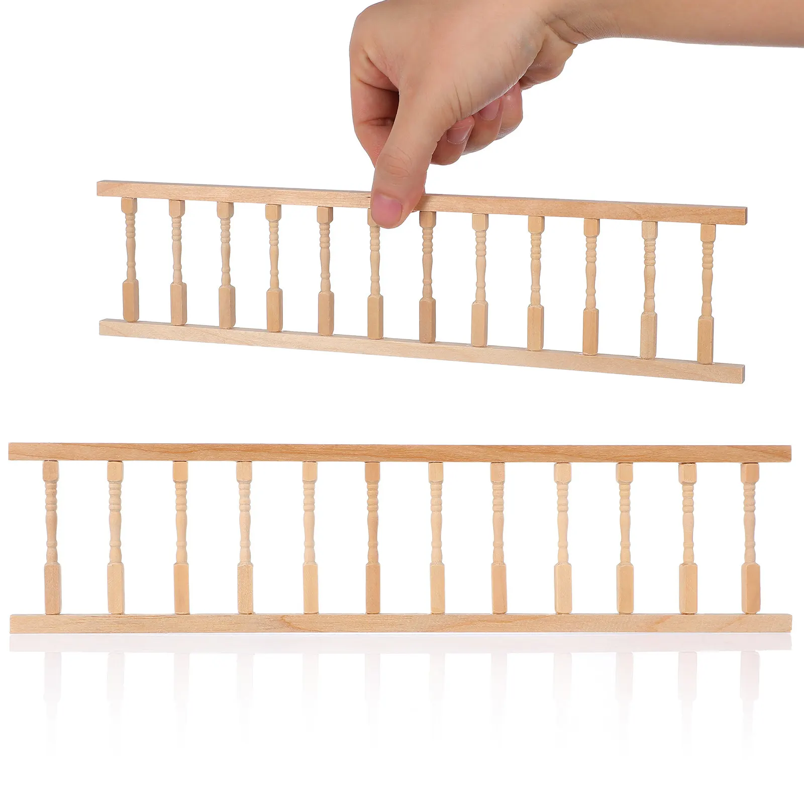

30.5x7.5cm High-Quality Wooden Mini Fence Handrail 1:12 Scale Miniature House Decoration Elegant Small House Furniture Wooden