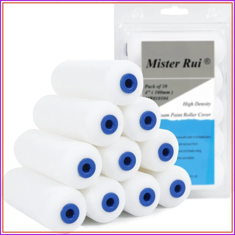 Foam Paint Roller 4 inch - Mini Roller for Walls, Cabinets, Cupboards, Doors
