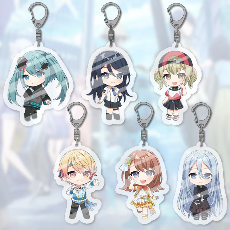 PJSK Anime Film Project Sekai Kowareta SEKAI to Utaenai MIKU Kawaii Acrylic Keychain Keyring Hanging Accessories For Cosplayer