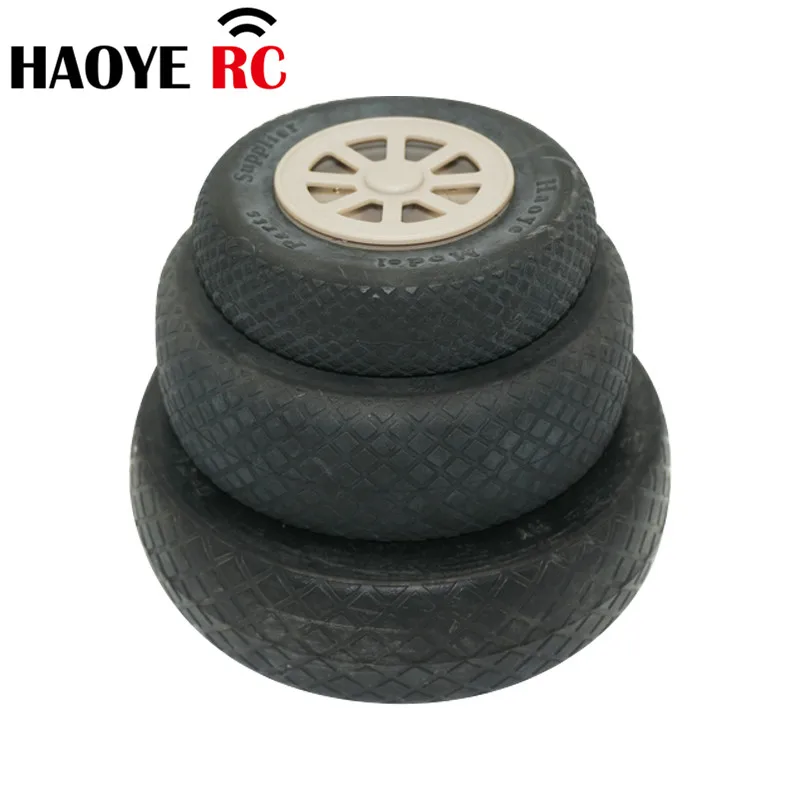 Haoye 2 Pcs Air Wheels (Plastic Hub) Dia 2in/2.75in/4in/5in Scale Rubber Tire(Hollow) For RC Aircraft Model Accessories