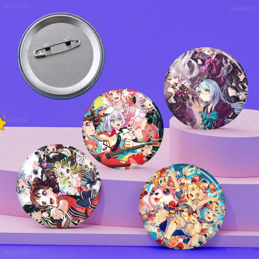 Classic popular B-BangG D-Dream 58mm Cute Anime Figure Icon Badge Handmade Tinplate Brooch for Backpack Chest Ornament Gifts