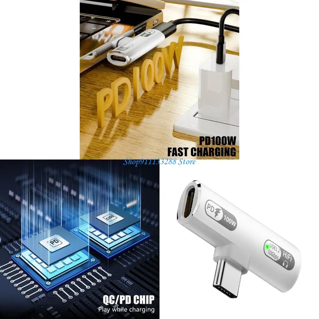 محول شحن لأجهزة الصوت من النوع C لتجربة الموسيقى المستمرة والشحن السريع للهواتف الذكية اللوحية والكمبيوتر المحمول