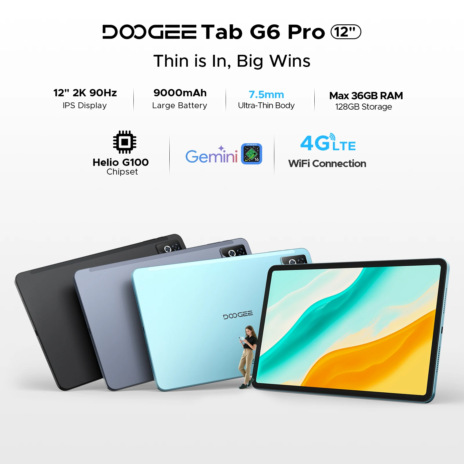 【チョコさま専用】DOOGEE Tab G6 Pro セット版 DOOGEE Tab G6 Pro 2 in 1 Tablet PC Android 16 Gemini AI 12