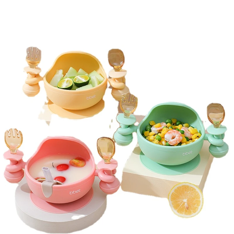 

HXL Baby Solid Food Bowl Silicone Tableware for Babies Self-Eating Training Snack Catcher