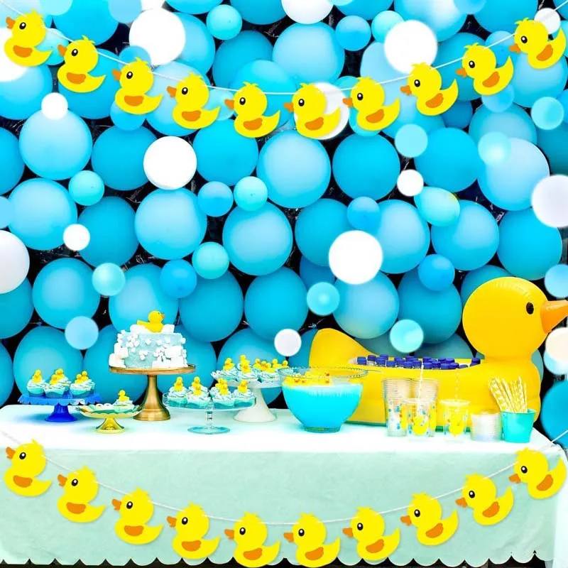 Rubber duck birthday party decorated duck garland banner