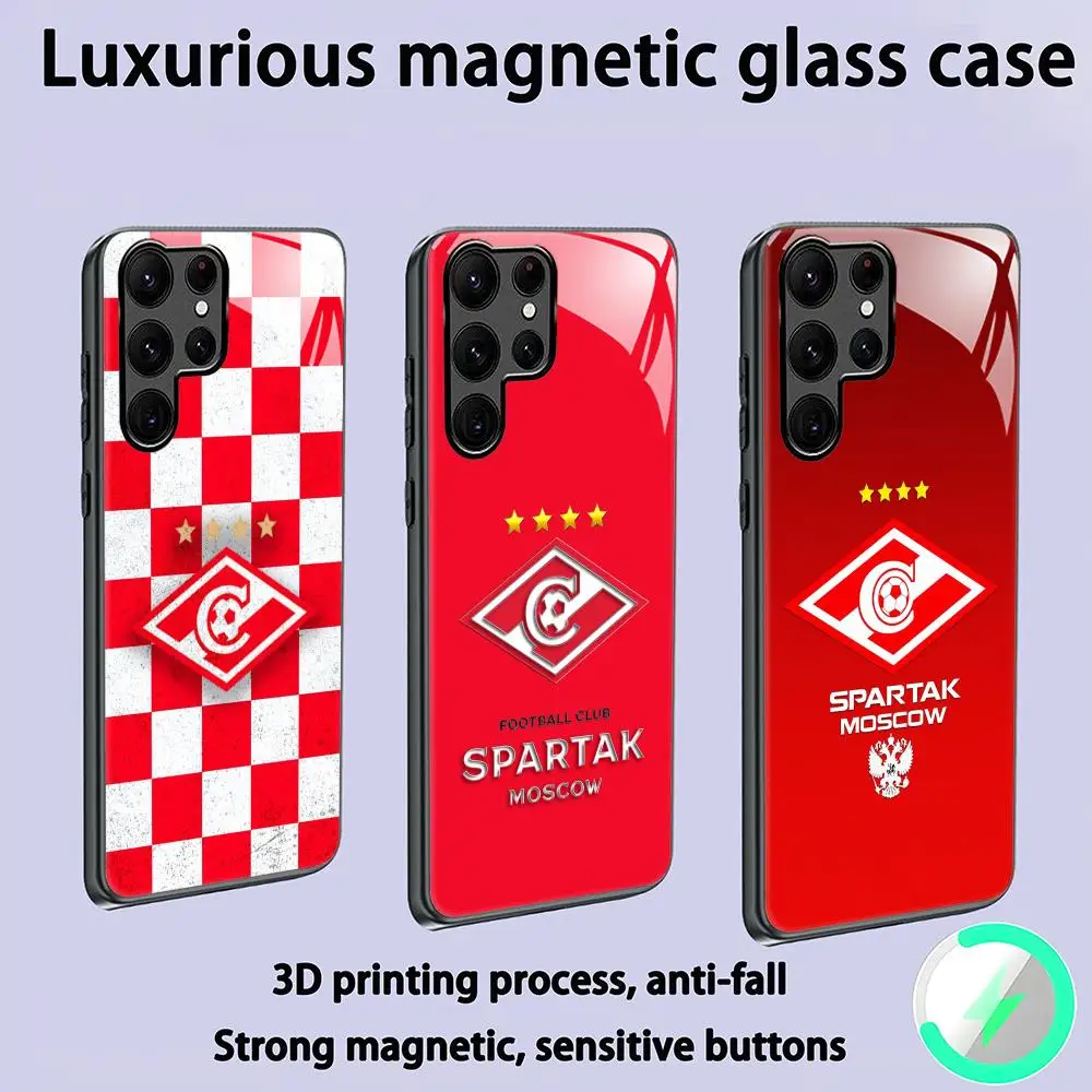Russian FC Spartak Moscow Phone Case For Samsung S26 S25 S24 S23 S22 S21 S20 Plus Ultra Glass Magnetic Case