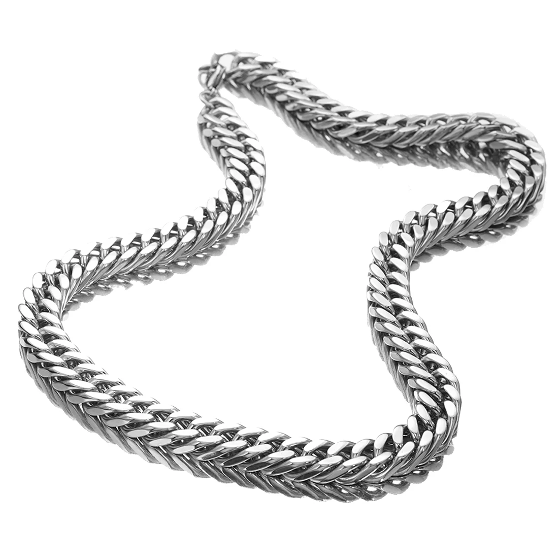 8mm-19mm Any Length Heavy Polished Silver Color Curb Cuban Men Chain 316L Stainless Steel Necklace Fashion Jewelry