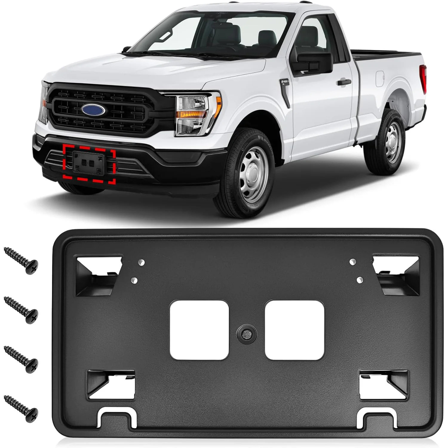 

Кронштейн номерного знака для Ford F150 3.3L V6 5.0L V8 2021-2023 ML3Z-17A385-AB Монтажный держатель рамки номерного знака Вставки бампера Крышка
