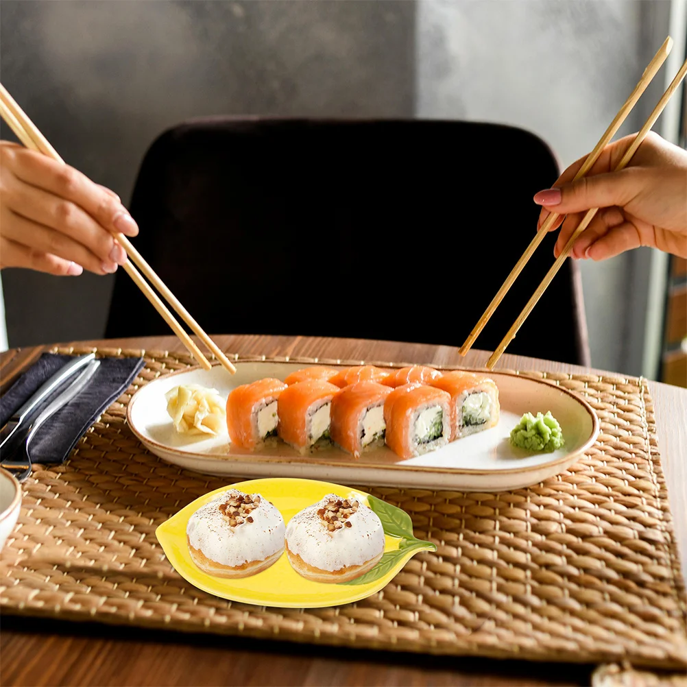 

iplusmile Lemon Ceramic Plate Cute Small Serving Dish for Fruit Salad Dessert Appetizer Home Restaurant Party Use