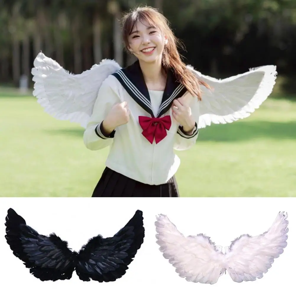 Angel Feather Wings with Elastic Straps Angel Wings Bright Color Costume Cosplay Wings Halloween Christmas Decorations