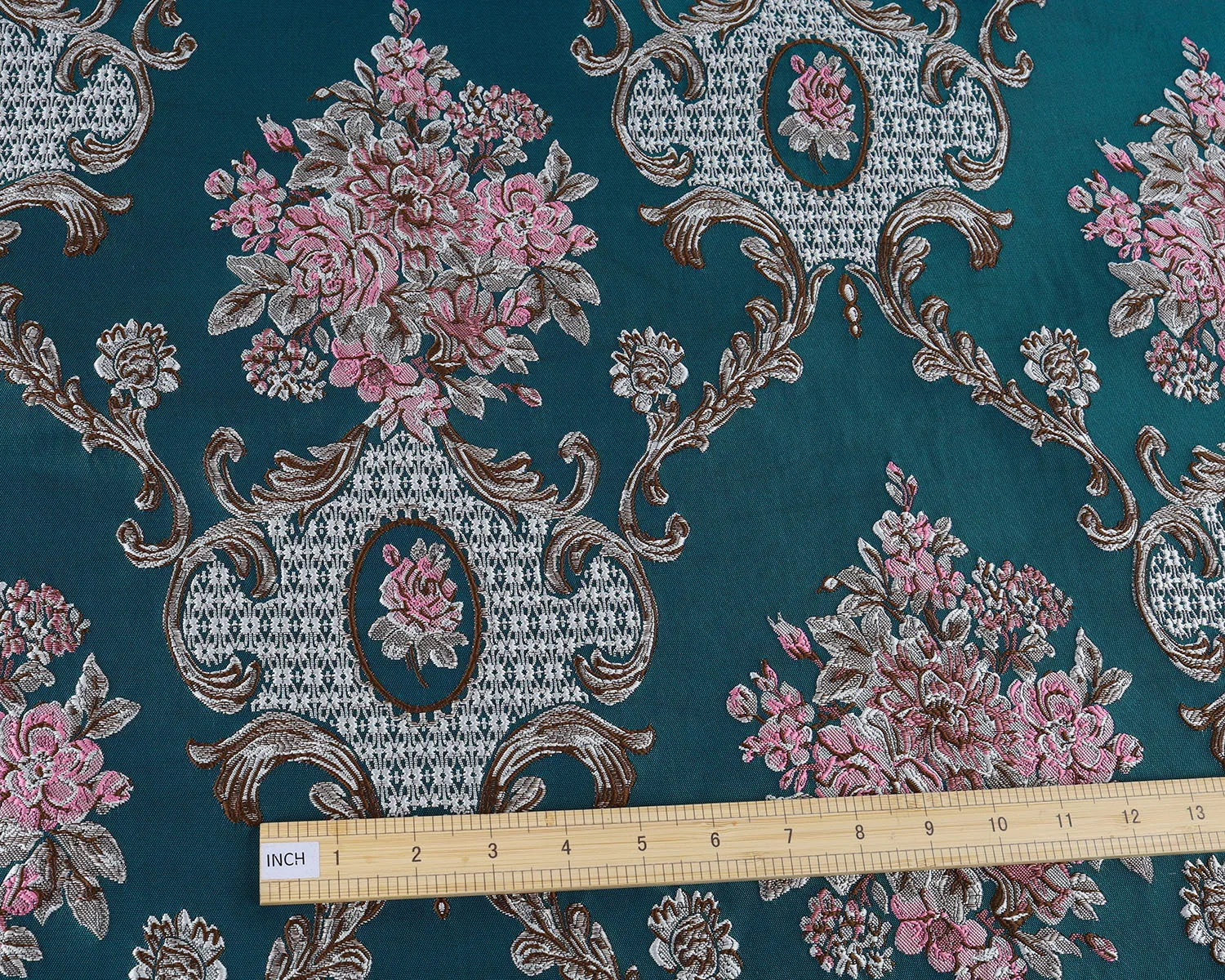 Aulic Pattern Brocade Fabric Damask Jacquard Garments Clothes Thick Upholstery Fabric by yard