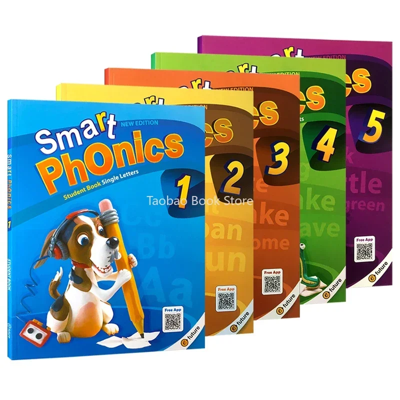 Smart Phonics Natural Spelling Children\'S English 1/2/3/4/5 Teaching Materials Full Set of English Educational Books Livre