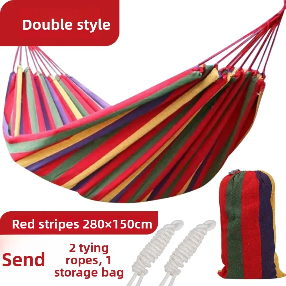 

Outdoor Canvas Hammock Camping Swing Hammock with Tree Ropes Load-bearing Up to 200kg Perfect for Garden Patio Backyard
