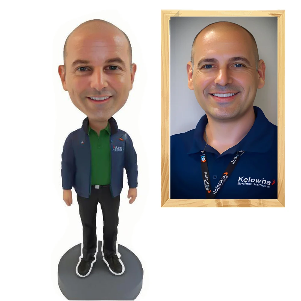 

Изготовленная на заказ фигурка пупса делового человека, персонализированная 3D-портретная кукла, стационарная скульптура головы Босса на основе вашего фото