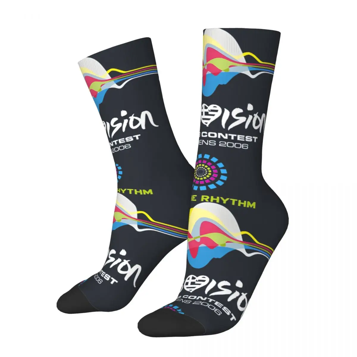 

ESC 2006 T-Shirt Men's Socks Retro Harajuku Eurovision Song Contest Street Style Novelty Pattern Crew Sock