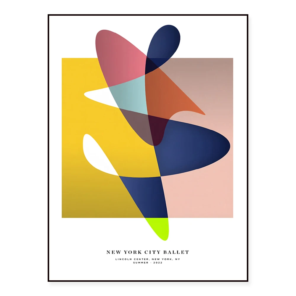 New York City Ballet concert posters, modern dance jazz tower theater manhattan lincoln center midcentury abstract art prints
