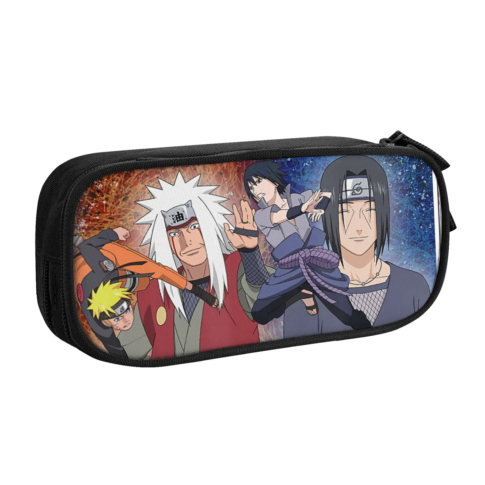 Large Capacity Bags for Child Cartoon Naruto Shippuden Uzumaki &amp Sasuke Fighting Jiraiya Itachi  School Pencil Bag
