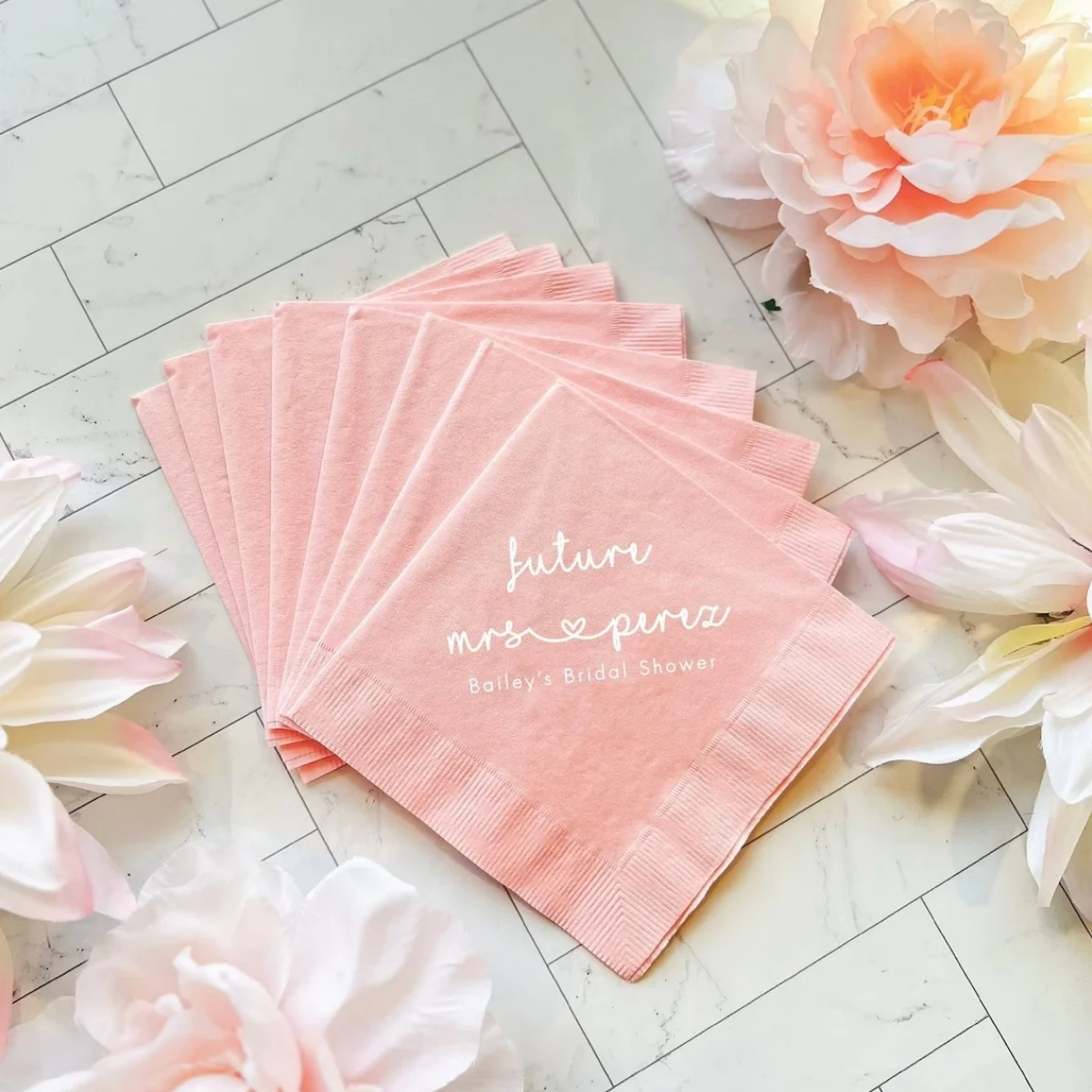 

50 Future Mrs Personalized Bridal Shower Napkins, Bridal Shower, Engagement Party Napkins, Bridal Shower Napkins, Custom Napkins