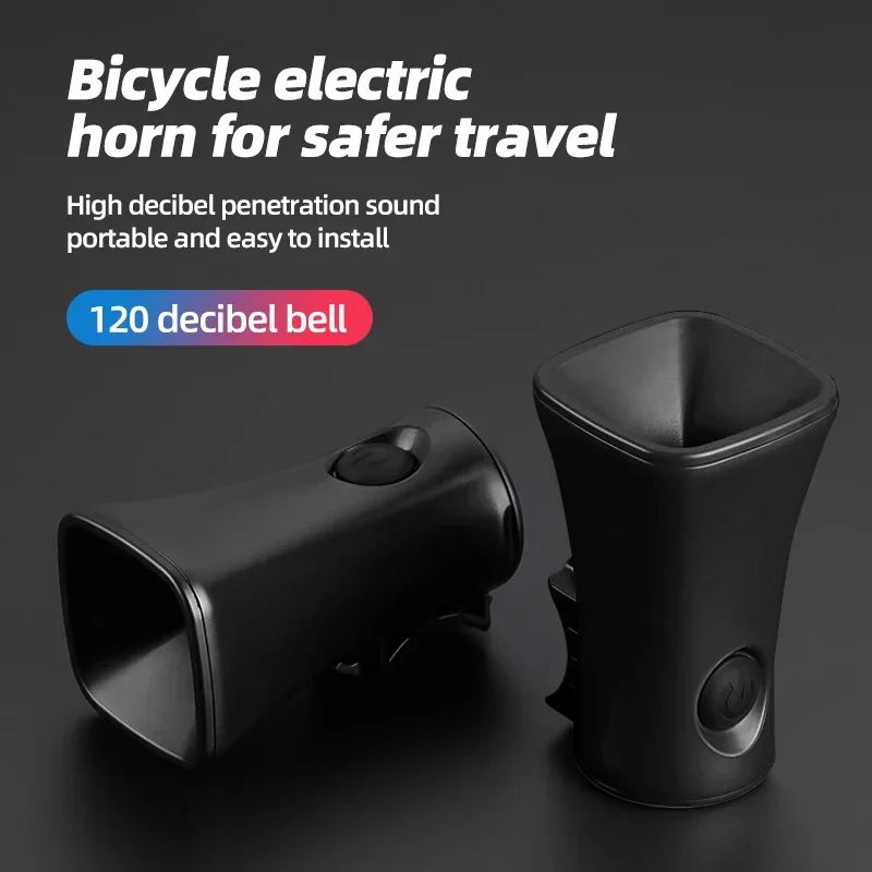 X-TIGER Bicycle Bell Square Rechargeable Bike Motorcycle Electric Anti-theft Alarm Horn Loud Alarm Ring Bell Cycling Accessories