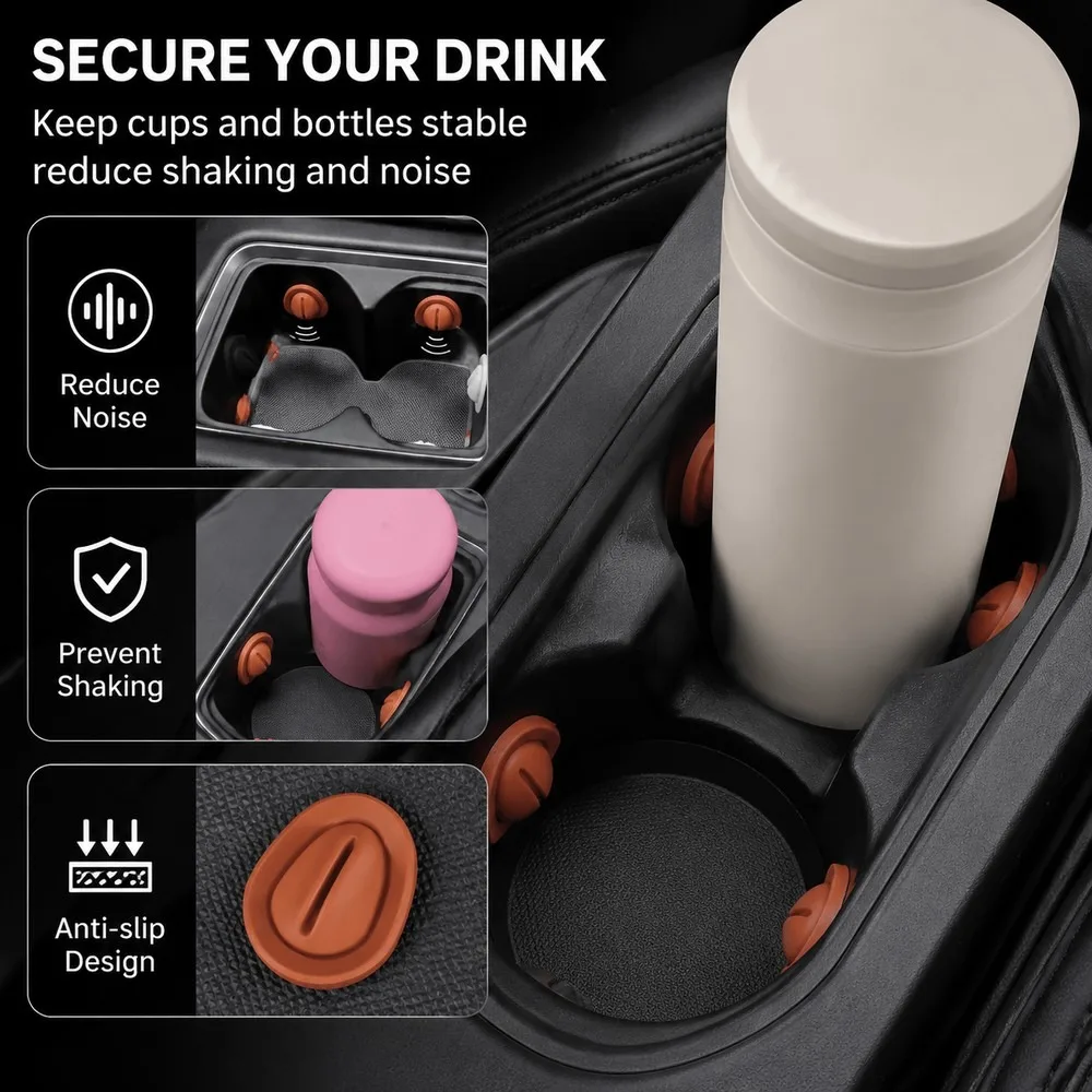 Silicone Car Water Cup Holder Limiter Anti-Shake Noise Reduction Fixing Insert for Central Control Cup Holder for Toyota