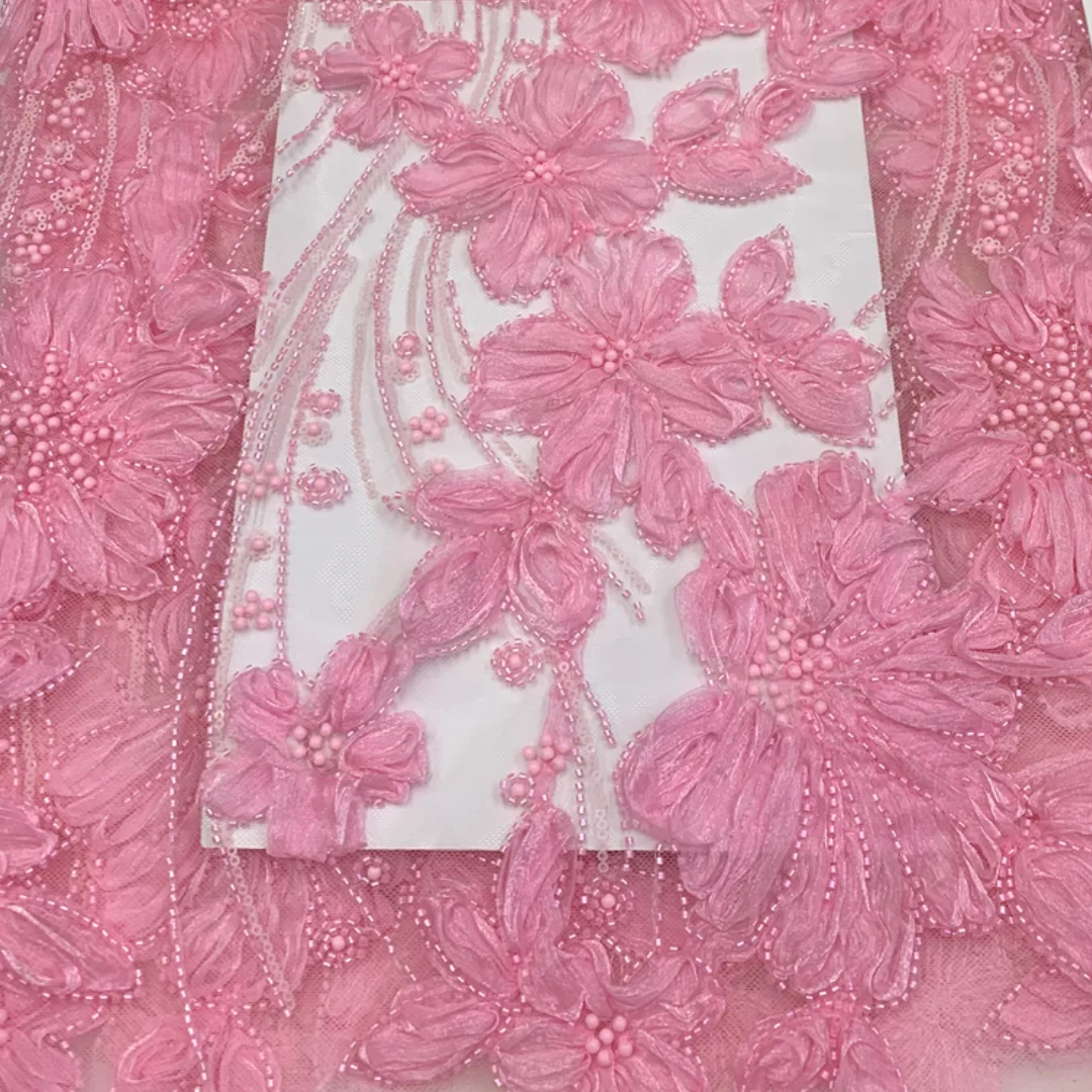 Embroidery Ai - Afrykańska tkanina z szyfonu i tiulu