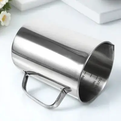 مختبر كوب من الفولاذ المقاوم للصدأ 1000 مللي مقاومة للاهتراء سطح أملس أداة قياس دقيقة للعلوم