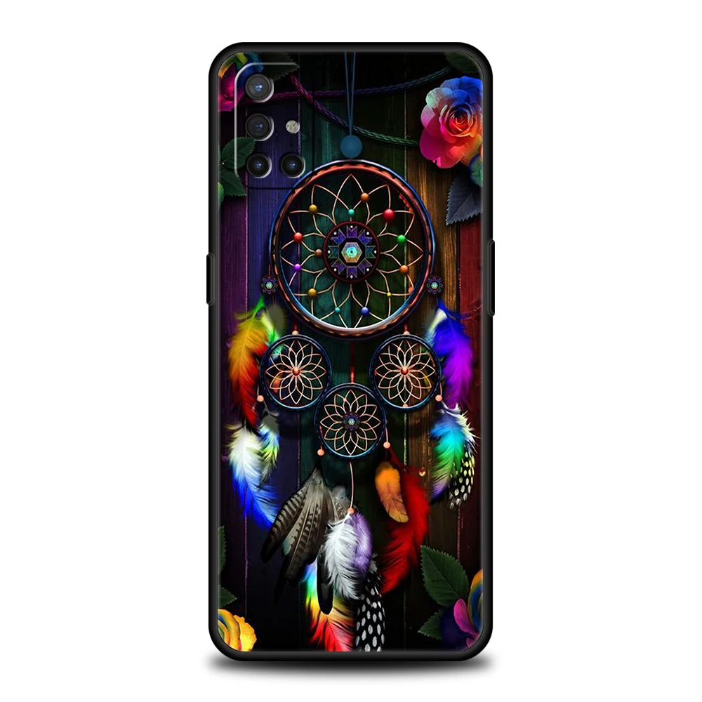 Caixa do telefone do silicone do Dreamcatcher da mandala, saco de Shell para Oneplus 11, 10T, Nord N100, N10, 10, 7, 8, 9, 9R, 7T, 8T, N200, CE 2, 9RT, pro 5G