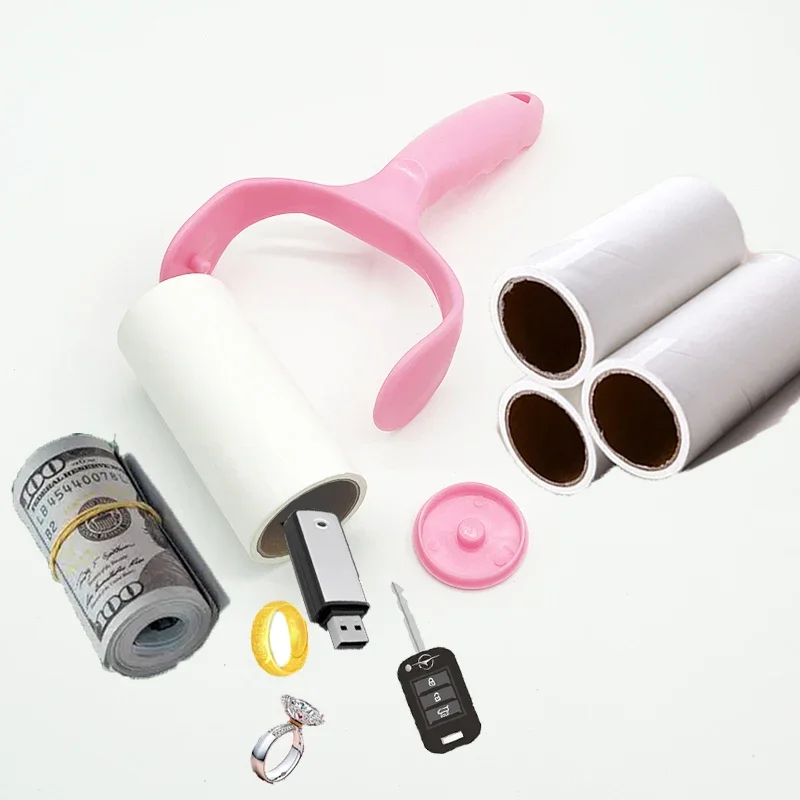 

Private Money Box Tearable Roll Paper Sticky Roller Dust Wiper Safe Stash Storage Sight Secret Replaceable Cleaning Brush