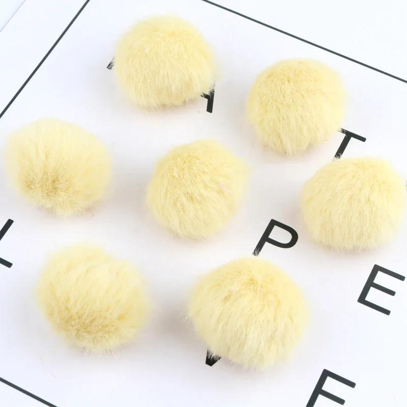 25mm Pompnes palle di pelliccia soffici pompon 2.5cm imitazione Rex pelliccia di coniglio Pom Pom Ball artigianato fai da te per portachiavi