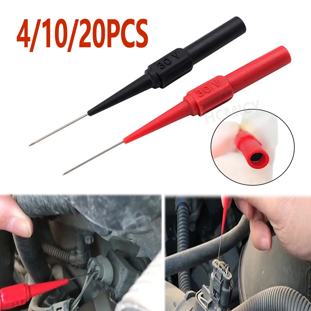 

30V Car Tip Probes Diagnostic Tools universal probe flexible red and black repair test puncture line meter rod back needle