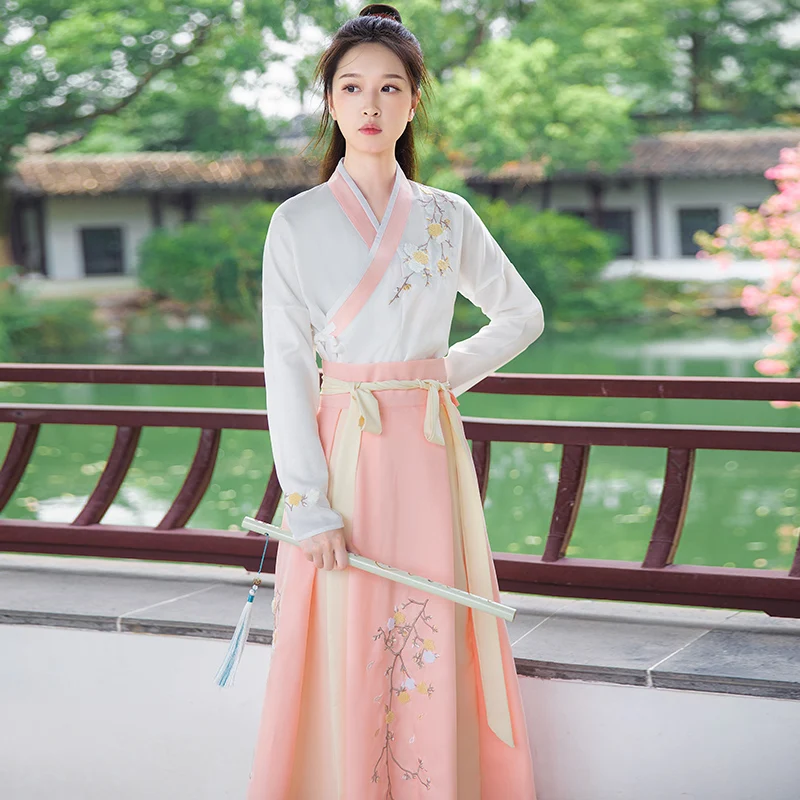 ele-pink-hanfu-traje-de-artes-marciales-modernizado-sle-para-mujer-conjunto-de-dos-piezas-falda-de-fibra-de-poliester-amigable-para-estudiantes