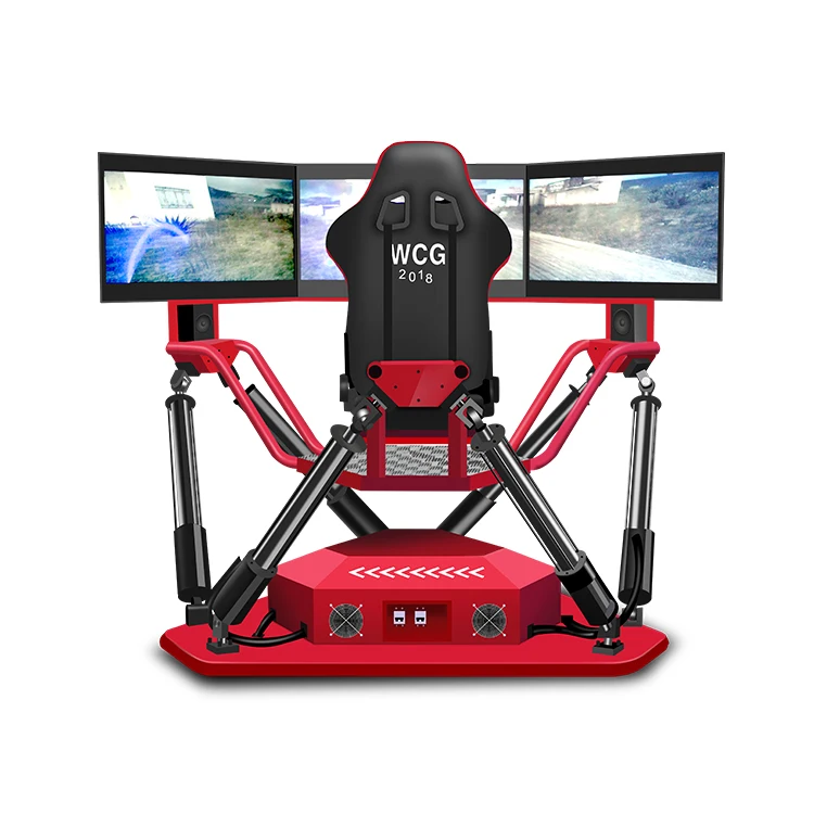 360 Degree VR Car Racing Simulator 3 Screen 6 DOF Driving Car Game Machine