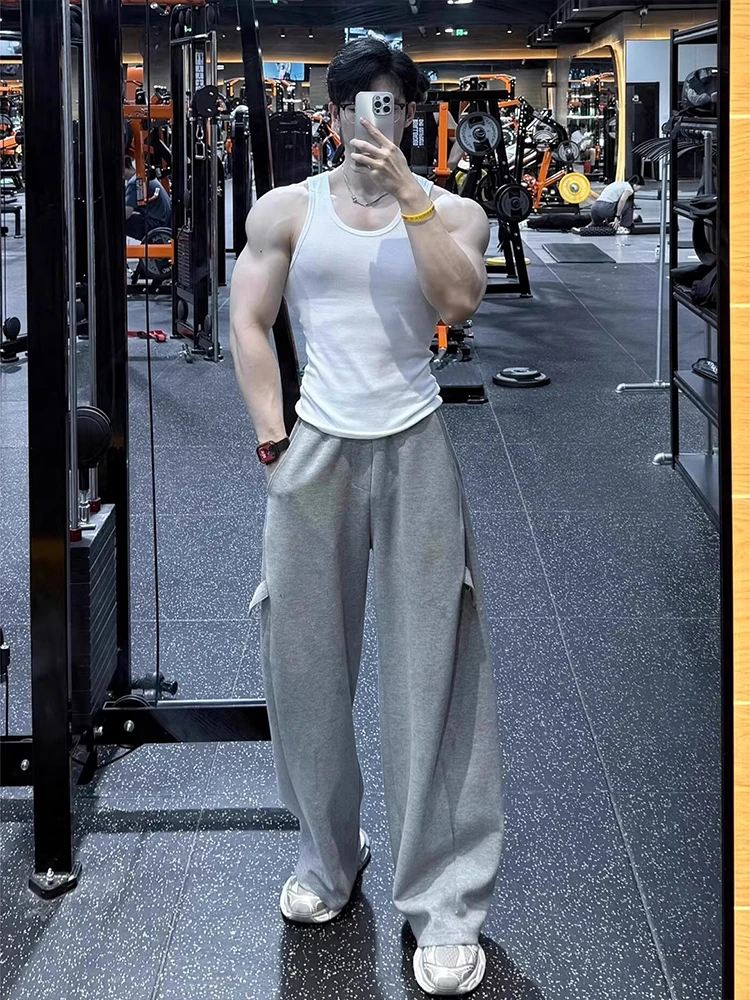 American Sle Fitn pantalon droit pour hommes hiver Thiened Fce doublé pantalon décontracté pantalon à jambes larges