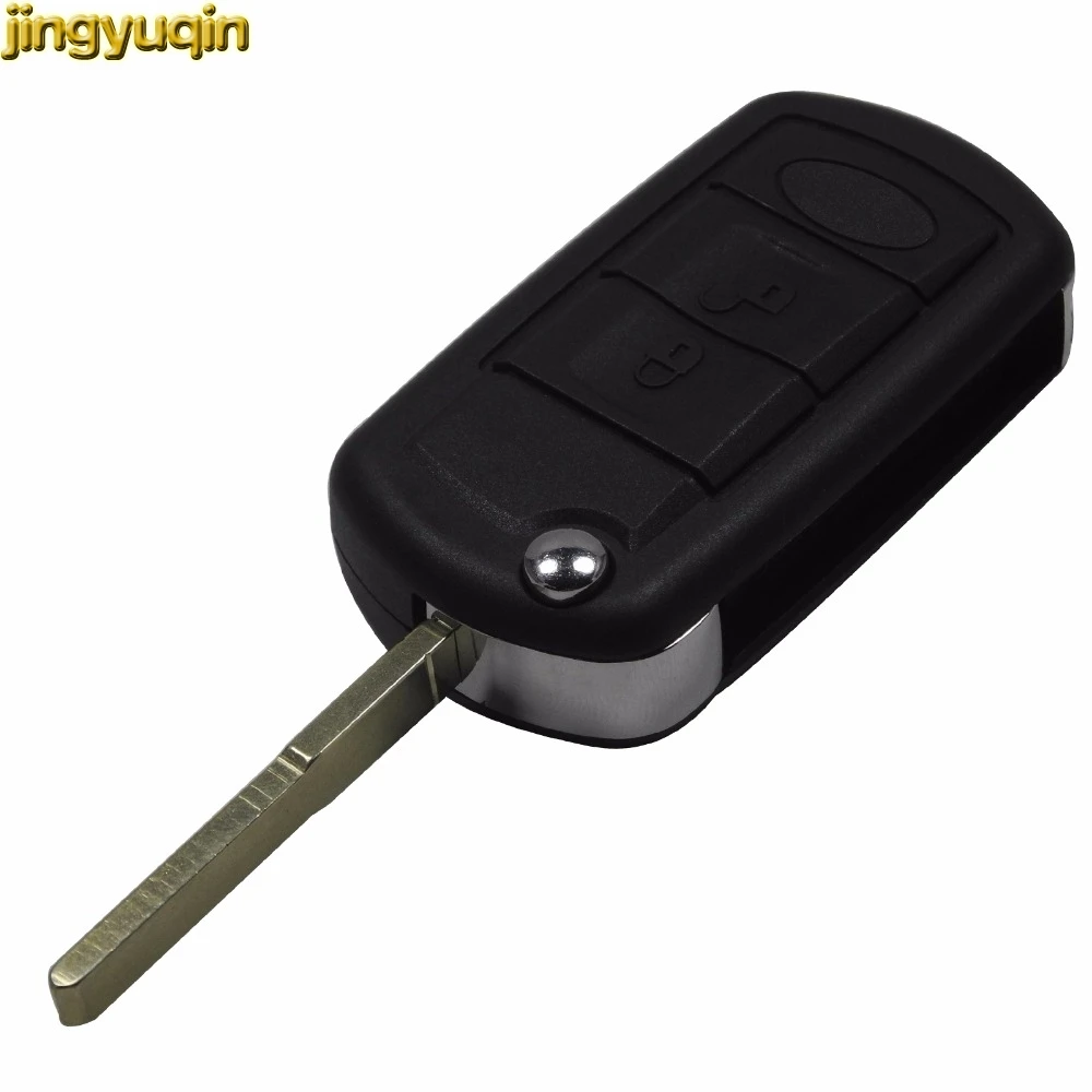 

Jingyuqin 10pcs 3 BTN Uncut Blade Flip Folding Remote Car Key Case Shell Fob For Land Rover Discovery Sport LR3 for Range Rover