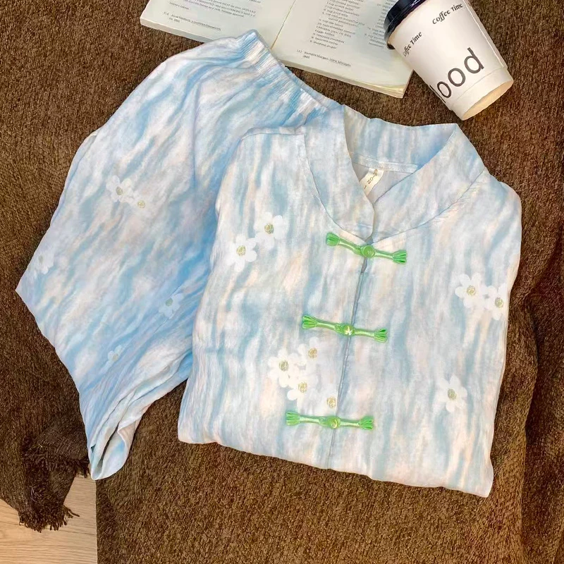 

Pajama Sets Orange Women Dots Cashmere Shrink Resistant Drawstring Peach Flowers Thickened Terry Ruffle Mint Teen Florals Loose