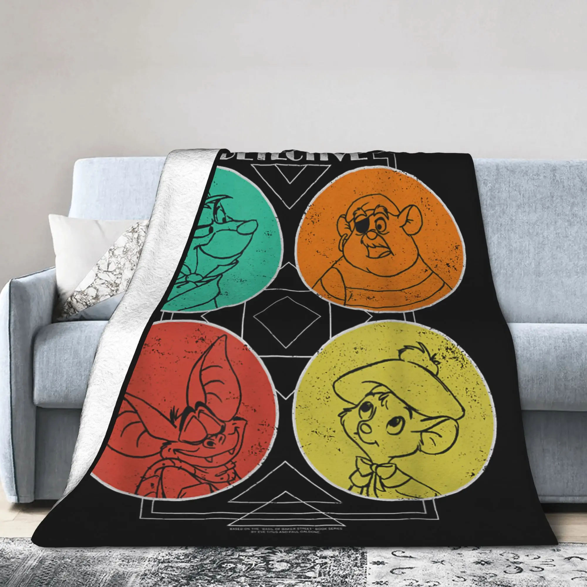 

Флисовые одеяла The Great Mouse Detective Group Shot Забавное одеяло для покрывала 200x150 см, теплое