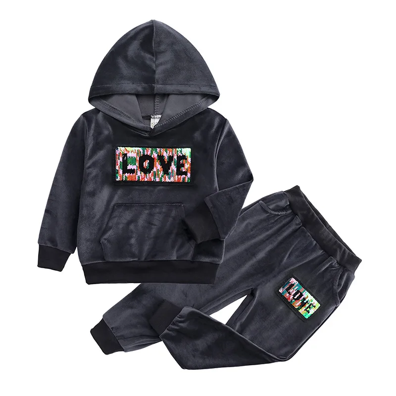 2Piece Sets Spring Autumn Kids Clothes Boys Casual Fashion Hooded Fleece Long Sleeve Baby Tops+Pants Children Sport Suit BC061